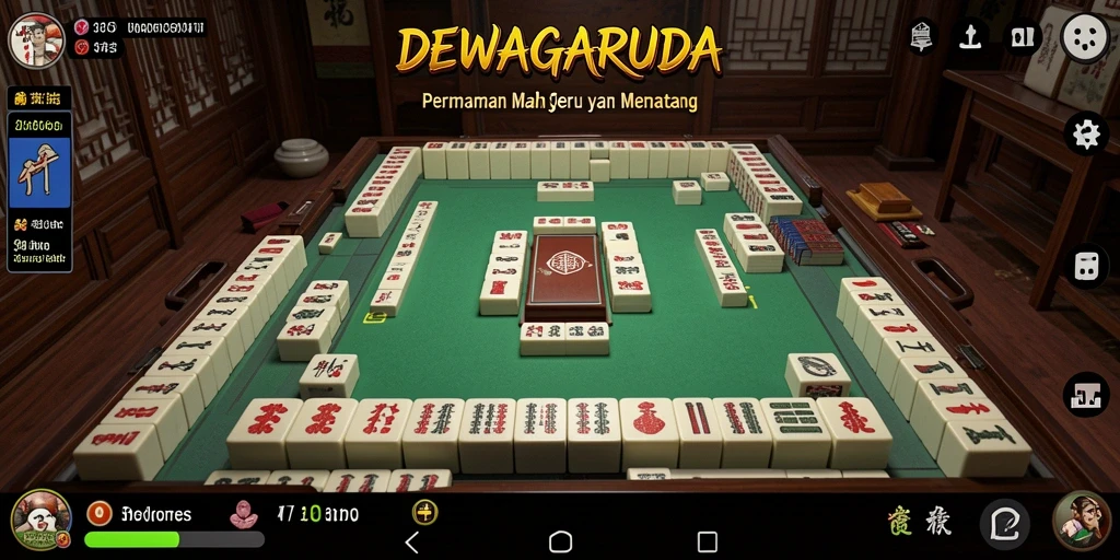 Tampilan gameplay DEWAGARUDA dengan suasana Mahjong yang menakjubkan.