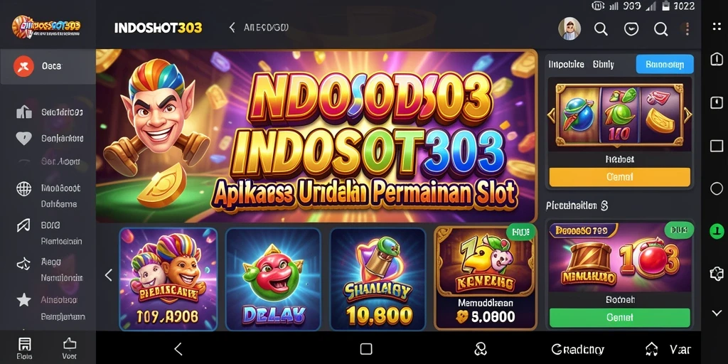 Tampilan aplikasi INDOSLOT303 dengan berbagai fitur utility.