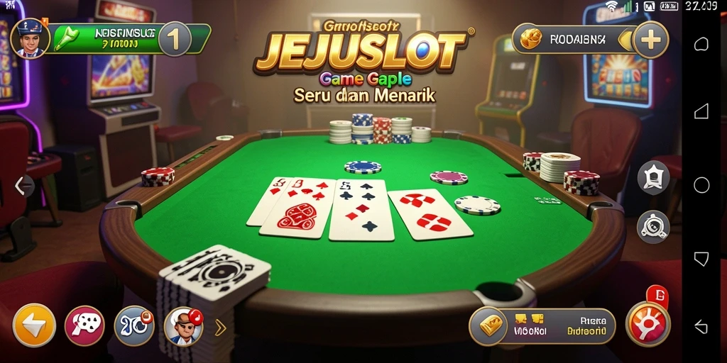 Screenshot gameplay JEJUSLOT menampilkan suasana permainan Gaple yang mendebarkan.