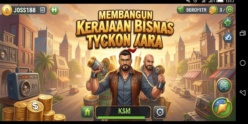 Tampilan gameplay JOSS188 menunjukkan serunya membangun bisnis Tycoon.