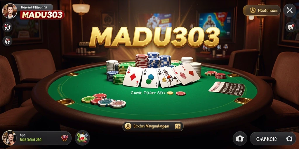 Tampilan gameplay Poker yang menarik dan kompetitif di MADU303.
