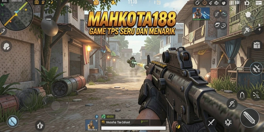 Tampilan gameplay seru dari game MAHKOTA188 dalam mode TPS.