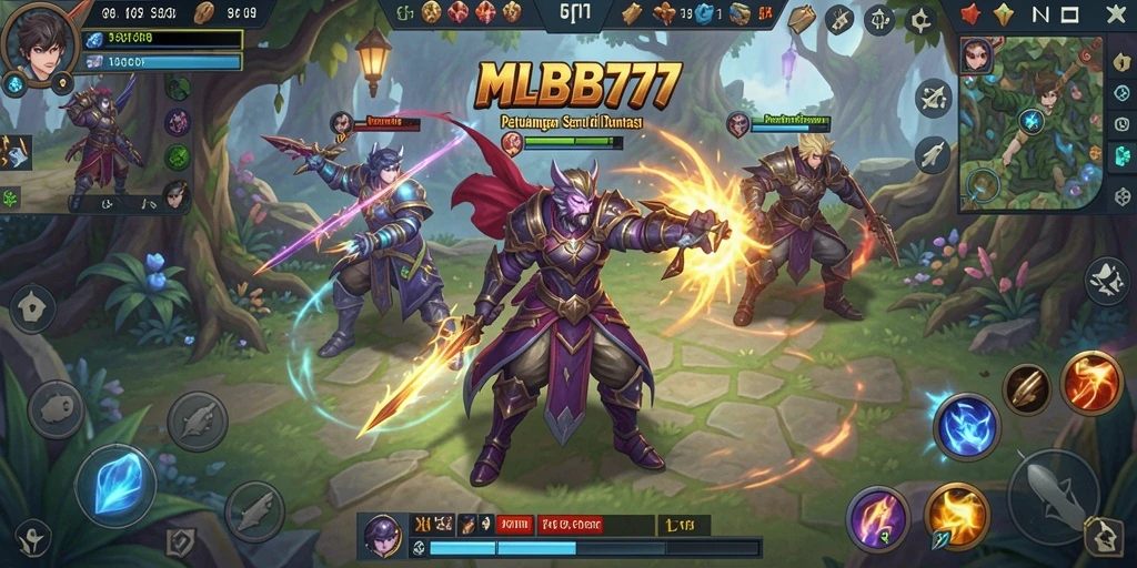 Tangkapan layar gameplay MLBB777 menampilkan aksi petualangan yang mendebarkan.