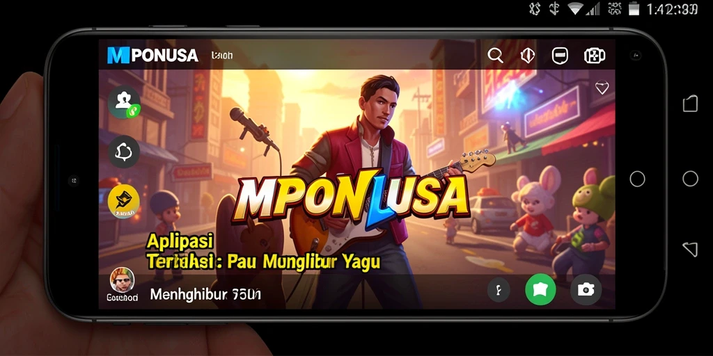 Tampilan gameplay seru di MPONUSA dengan musik menari.