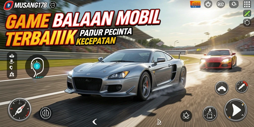 Screenshot gameplay MUSANG178 menampilkan balapan yang penuh adrenalin.