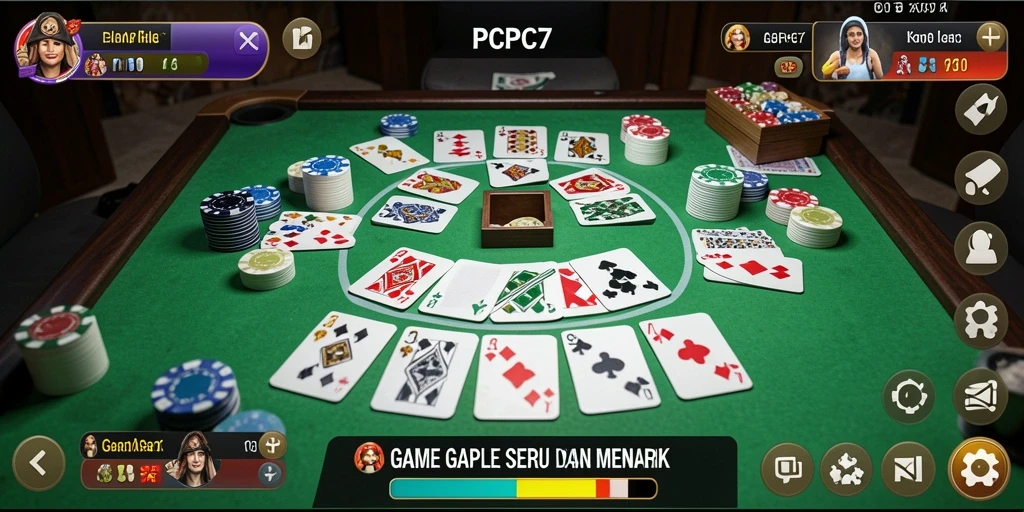 Tampilan gameplay seru dan interaktif dari game Gaple PCPC7.