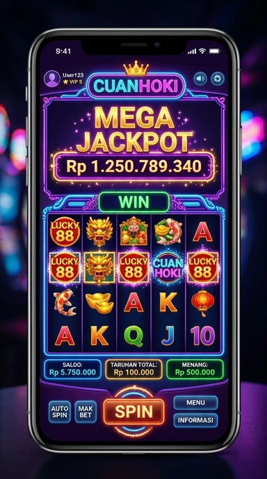 Tampilan utama aplikasi cuanhoki yang intuitif dan menarik.